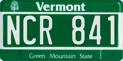 VT license plate NCR841