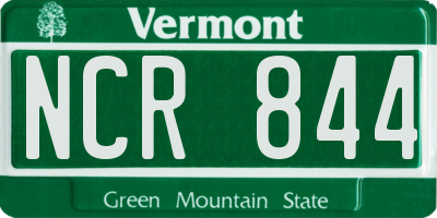 VT license plate NCR844