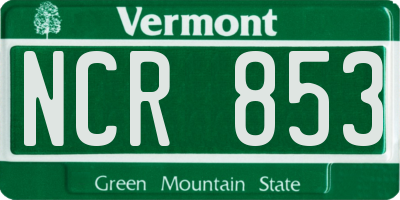 VT license plate NCR853