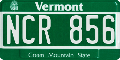 VT license plate NCR856