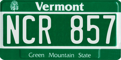 VT license plate NCR857