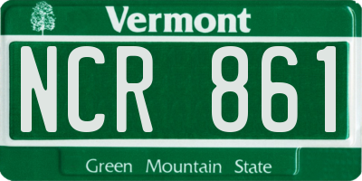 VT license plate NCR861
