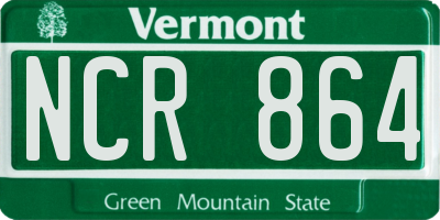 VT license plate NCR864