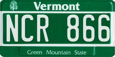 VT license plate NCR866