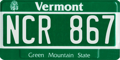 VT license plate NCR867