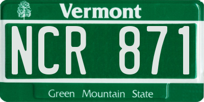 VT license plate NCR871