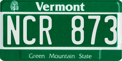 VT license plate NCR873