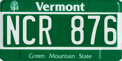 VT license plate NCR876
