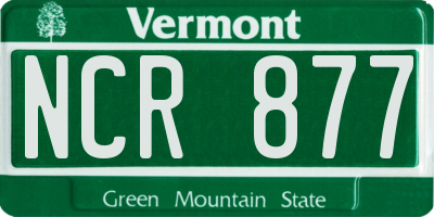 VT license plate NCR877