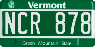 VT license plate NCR878