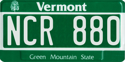 VT license plate NCR880