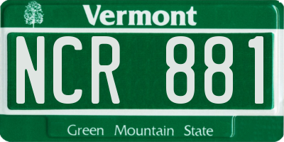 VT license plate NCR881