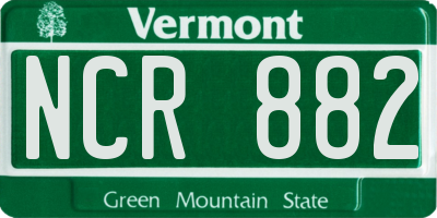 VT license plate NCR882