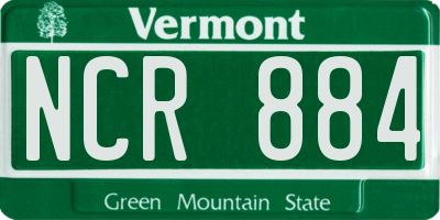 VT license plate NCR884