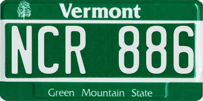 VT license plate NCR886
