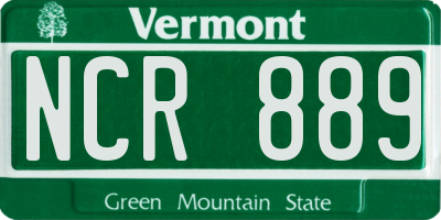 VT license plate NCR889