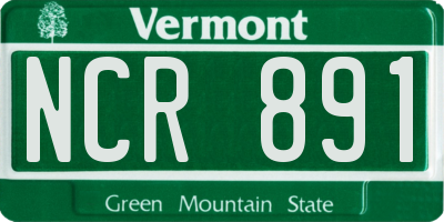 VT license plate NCR891
