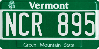 VT license plate NCR895