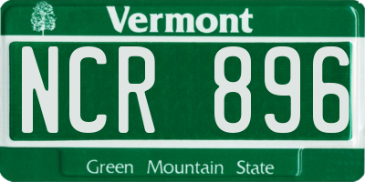 VT license plate NCR896