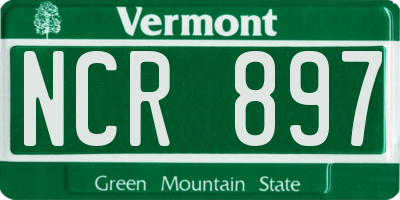 VT license plate NCR897