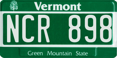 VT license plate NCR898