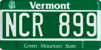 VT license plate NCR899