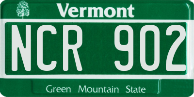 VT license plate NCR902