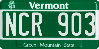 VT license plate NCR903