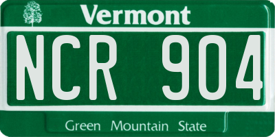 VT license plate NCR904