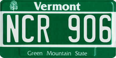 VT license plate NCR906