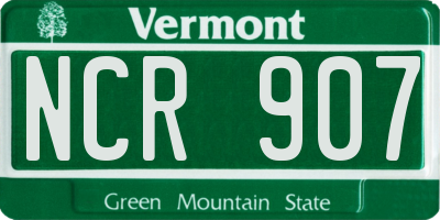 VT license plate NCR907