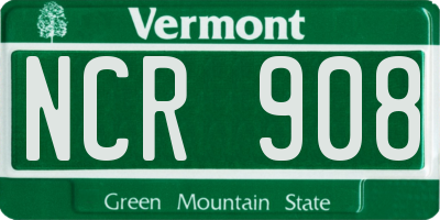 VT license plate NCR908