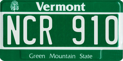 VT license plate NCR910