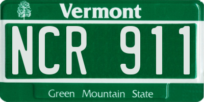 VT license plate NCR911