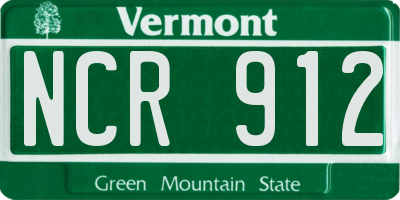 VT license plate NCR912