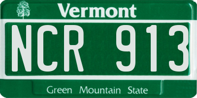 VT license plate NCR913