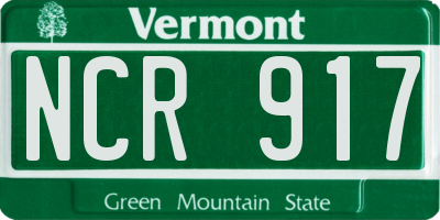 VT license plate NCR917