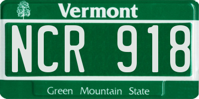 VT license plate NCR918