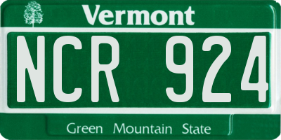 VT license plate NCR924