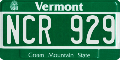 VT license plate NCR929