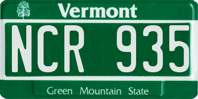 VT license plate NCR935