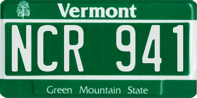 VT license plate NCR941