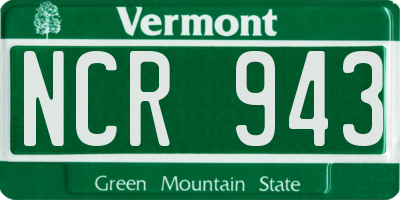 VT license plate NCR943