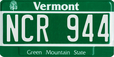 VT license plate NCR944