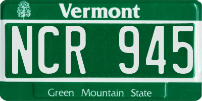 VT license plate NCR945