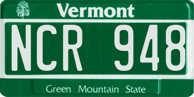 VT license plate NCR948