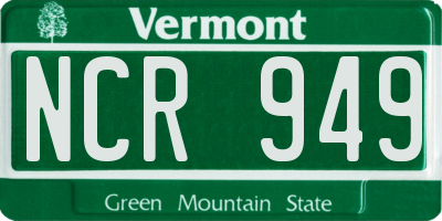 VT license plate NCR949