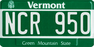 VT license plate NCR950