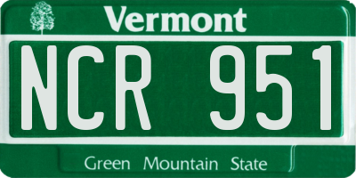 VT license plate NCR951