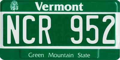 VT license plate NCR952